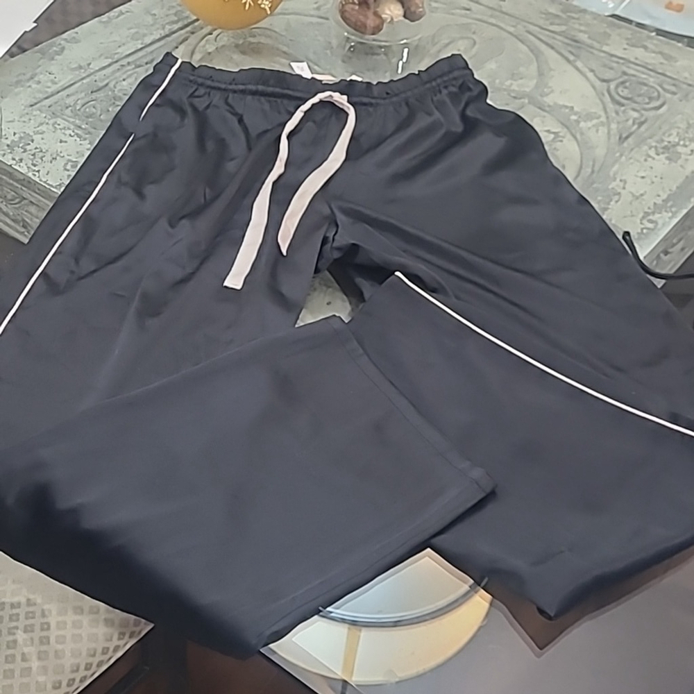 VICTORIA'S SECRET WOMENS SATEEN HIGH WAIST WIDE LEG PAJAMA PANTS NEW M